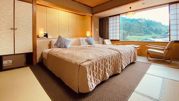 Kamar Twin Tradisional, Bebas Asap Rokok (Japanese Style, 8 Tatami-mats) | Seprai premium, brankas, dan seprai linen