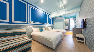 Deluxe Quadruple Room, Balcony, City View | Desk, blackout drapes, soundproofing, free WiFi