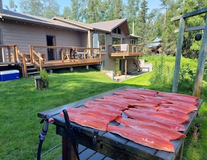 Terrace/patio - KENAI   RIVERFRONT   PROPERTY    World's Best Sockeye Fishing from our walkways! (Soldotna)