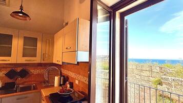 Fridge, oven, stovetop, coffee/tea maker