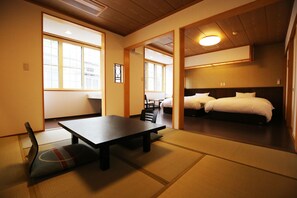 Japanese Western Style Family Room for 2 Guests with Private Toilet, Shared Bathroom, Non Smoking | In-room safe, free WiFi, bed sheets - Nakajimaya Ryokan (Nozawaonsen)