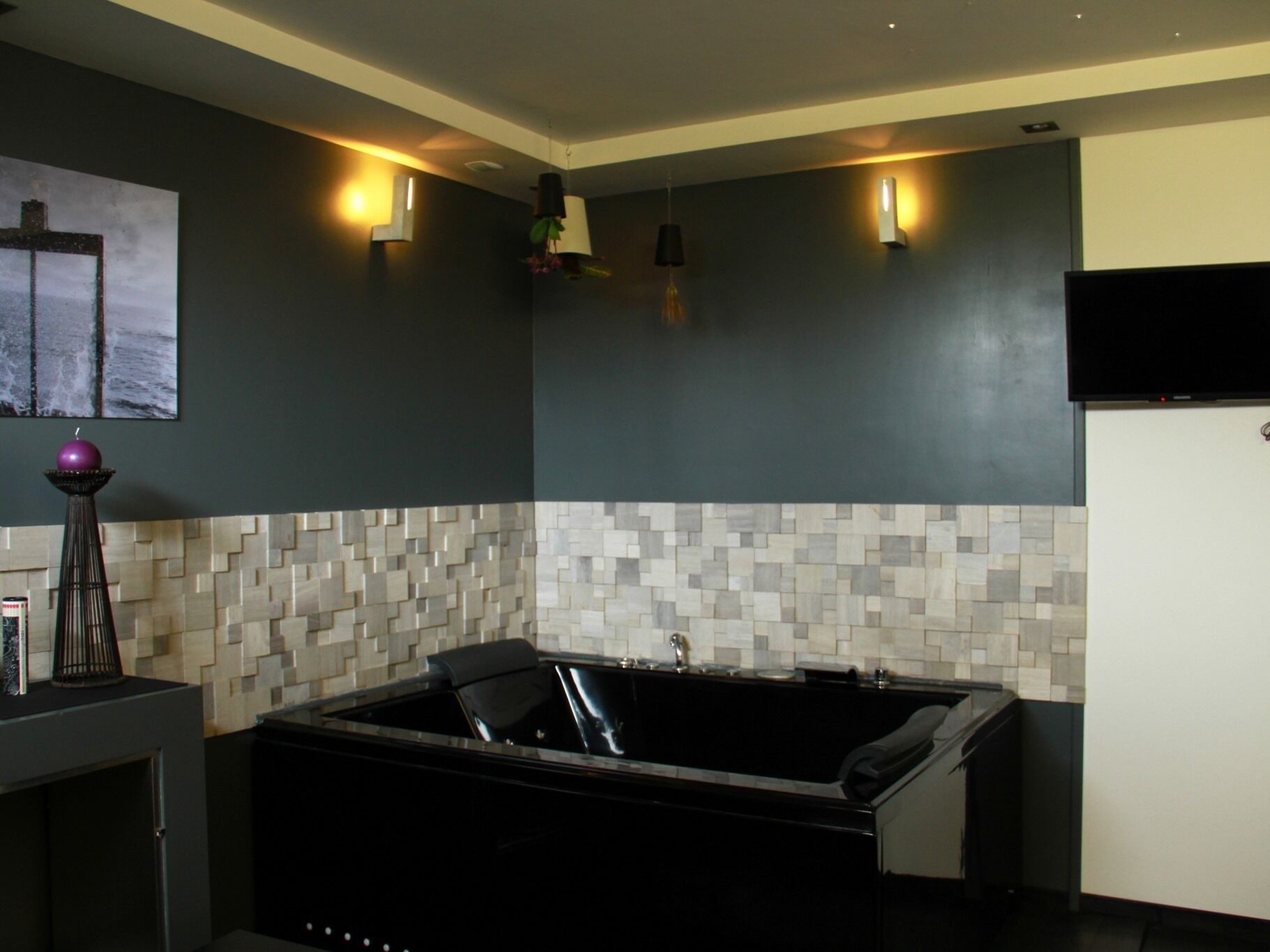 Romantische tweepersoonskamer, en-suite badkamer (Le Lodge)