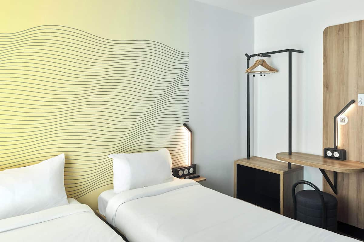 Premium bedding, desk, soundproofing, iron/ironing board