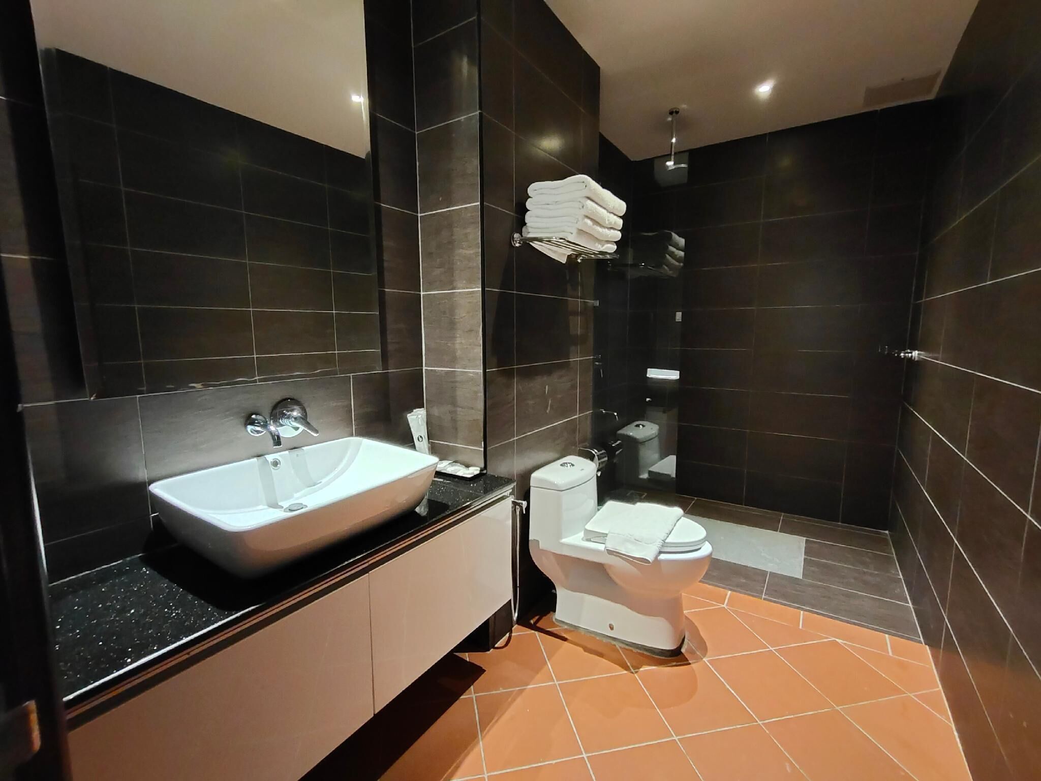 executive suite | bathroom | shower, rainfall showerhead, free toiletries, hair dryer