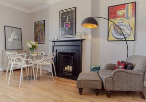Apartment, 2 Bedrooms | Living area | Flat-screen TV, fireplace - The Skyline at North Charlotte Street (Edinburgh)