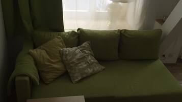 City Duplex, 1 Queen Bed, Private Bathroom, Ground Floor | Living area | Flat-screen TV