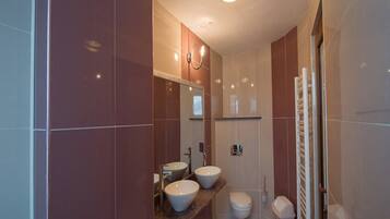 Basic Double Room, 1 Bedroom, Non Smoking, Mountain View | Bathroom | Shower, free toiletries, hair dryer, towels