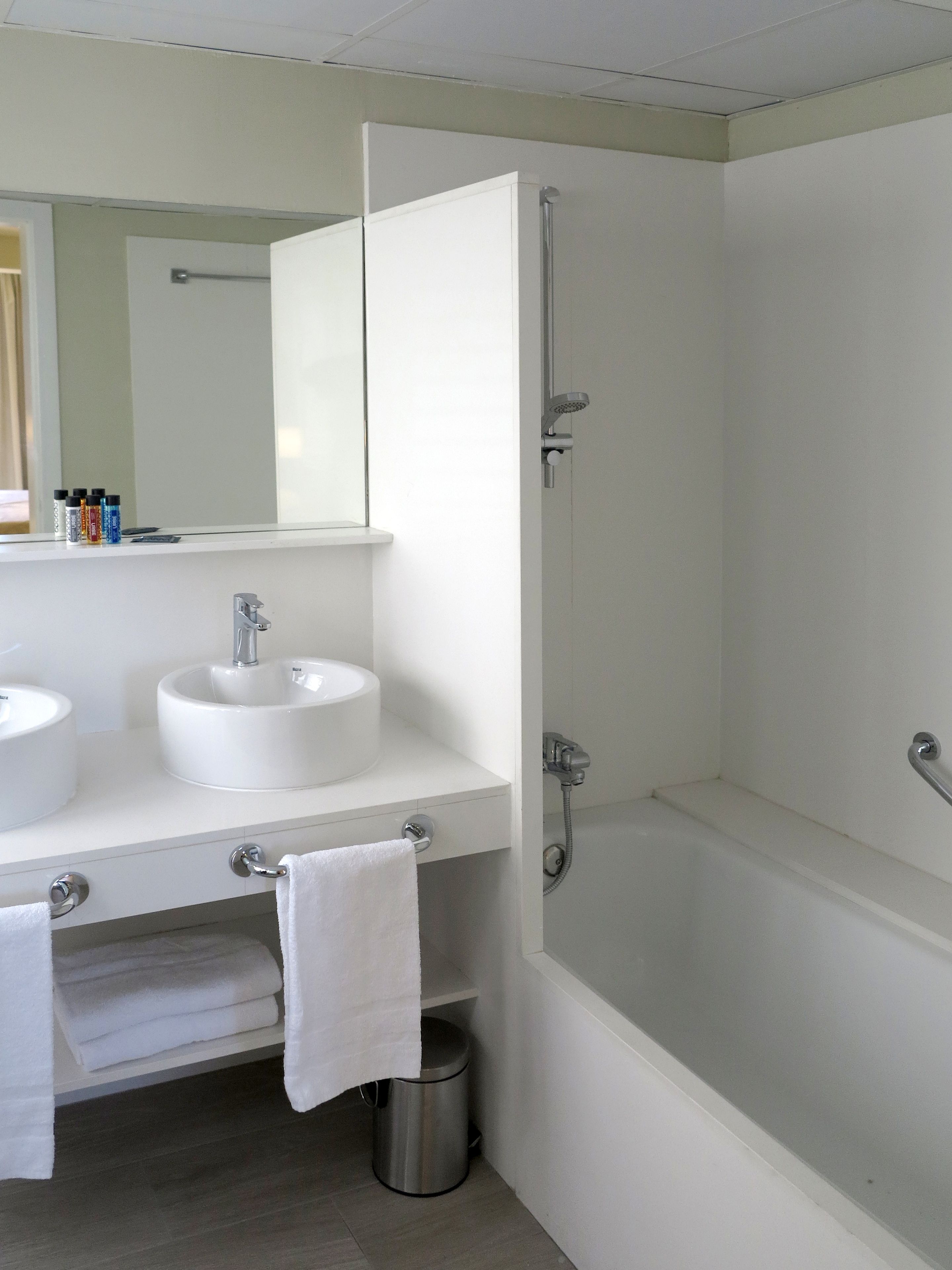 suite, terrace, city view | bathroom | hair dryer, towels
