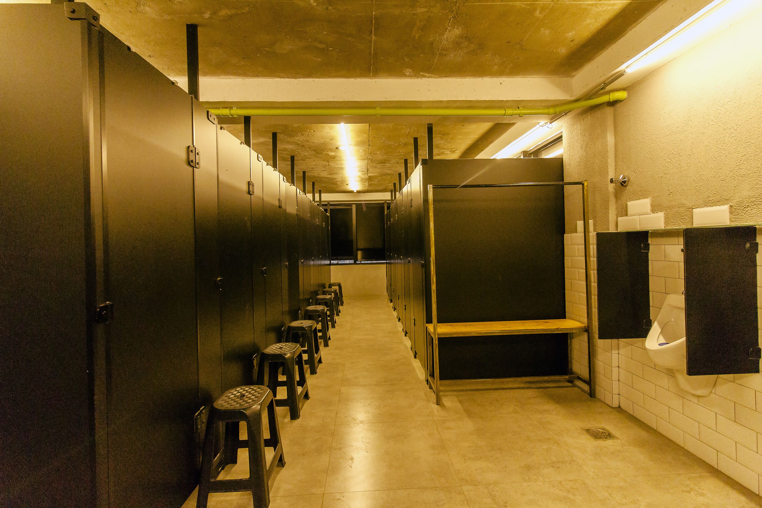 Chuveiro, secador de cabelo, papel higiênico 