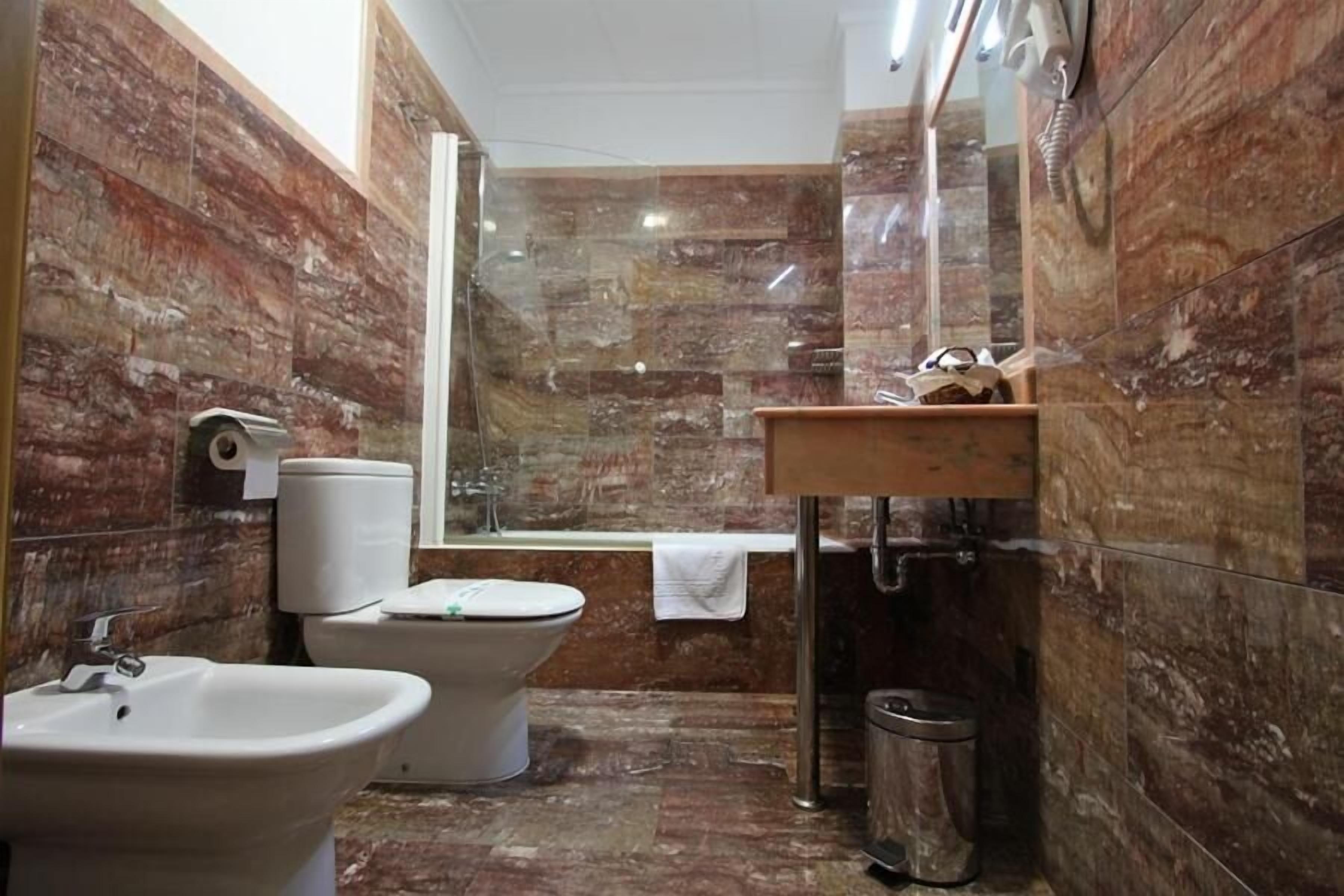 free toiletries, hair dryer, towels