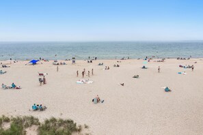 Plage, chaises longues