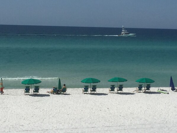 Beach nearby, sun-loungers