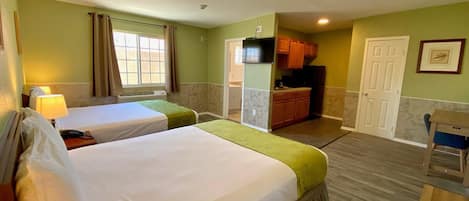 Standard Suite, 2 Queen Beds, Kitchenette | Desk, free WiFi, bed sheets, wheelchair access