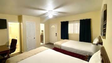 Standard Room, 2 Queen Beds, Kitchenette | 1 bedroom, desk, free WiFi, bed sheets