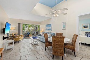 Flat-screen TV, DVD player, stereo, offices