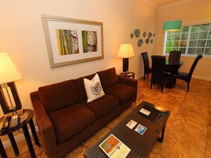 Flat-screen TV, DVD player, stereo