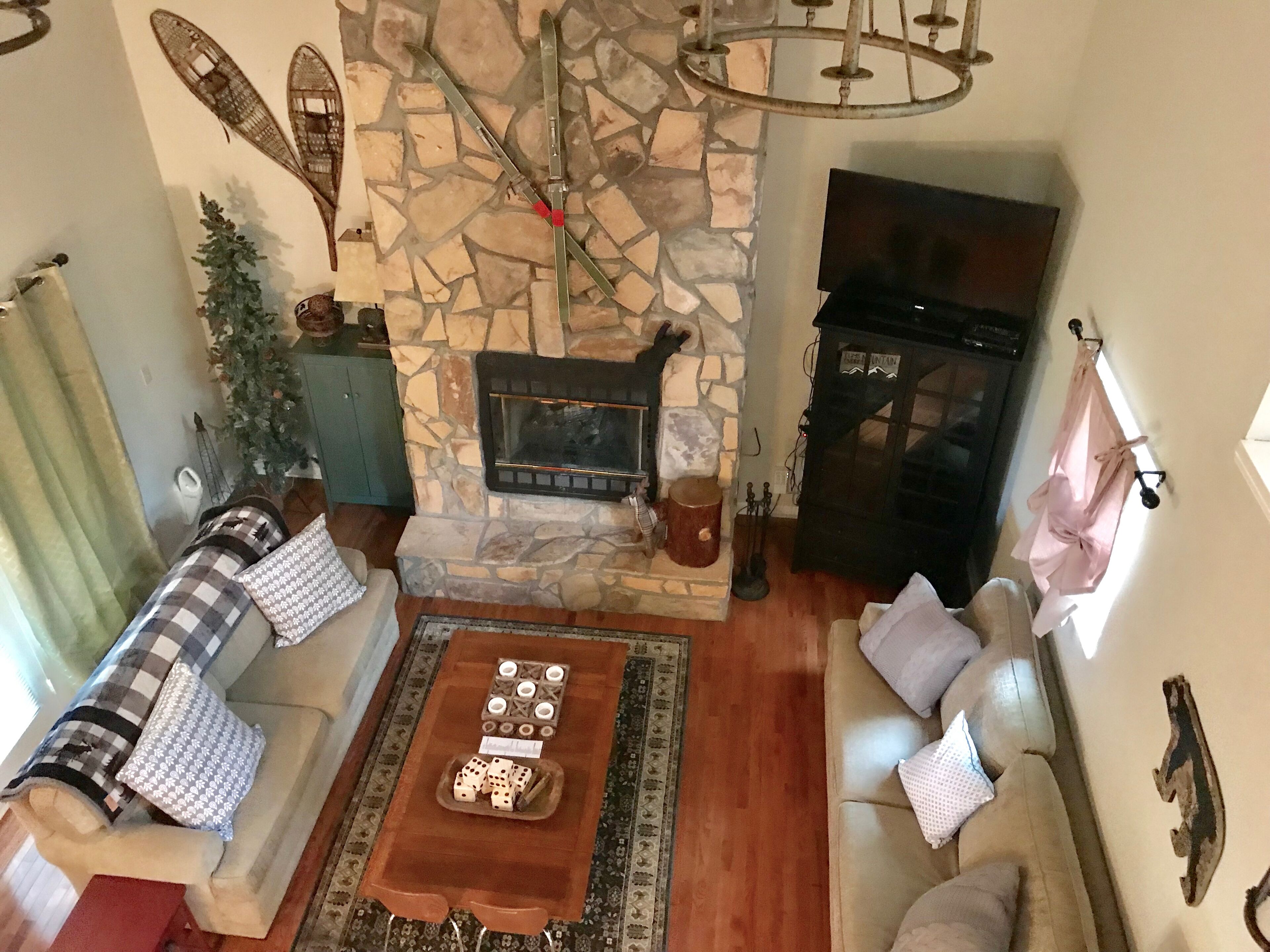 2 story fireplace 