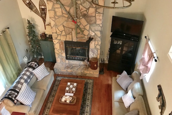 2 story fireplace