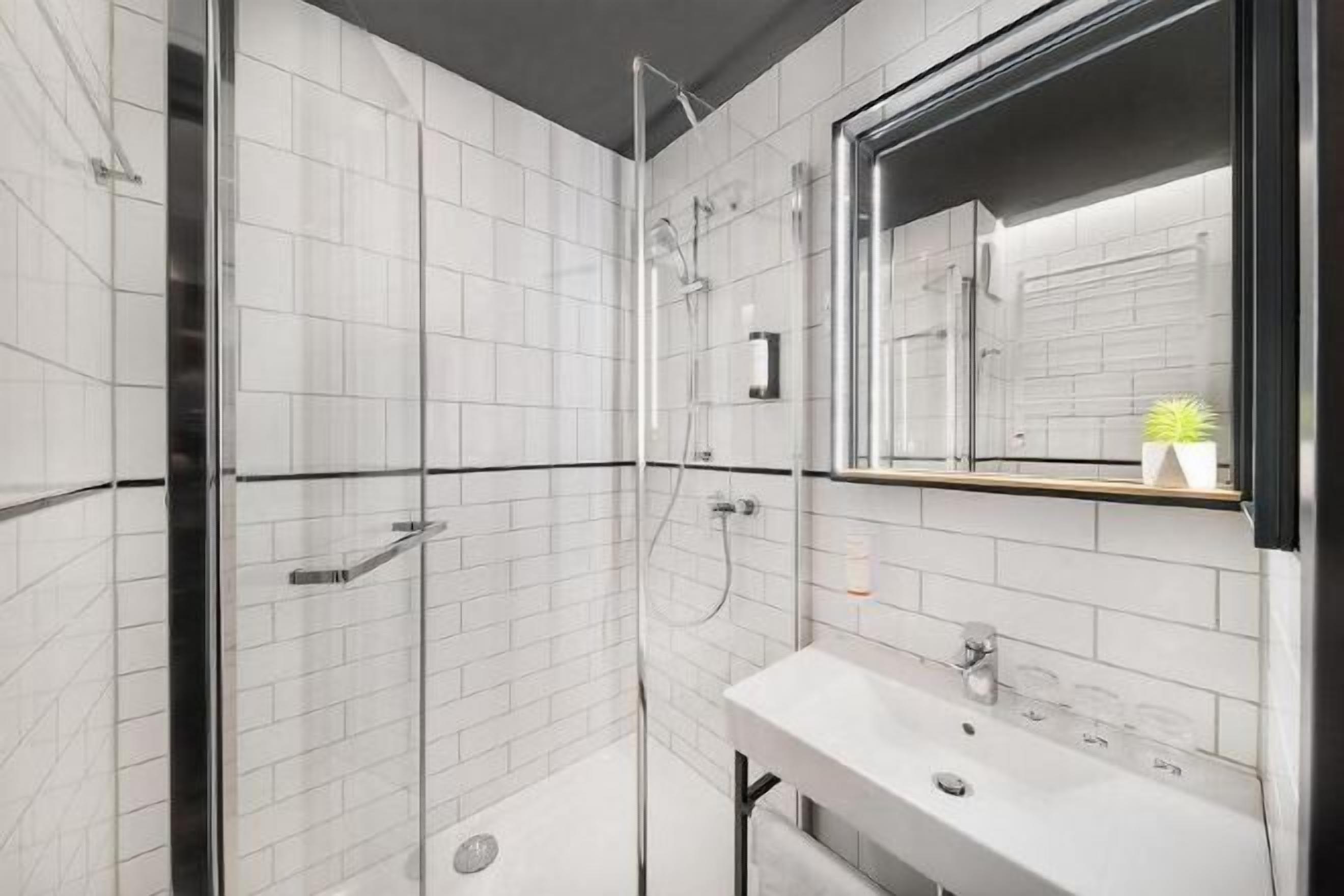 Bathroom | Shower, free toiletries, hair dryer, towels