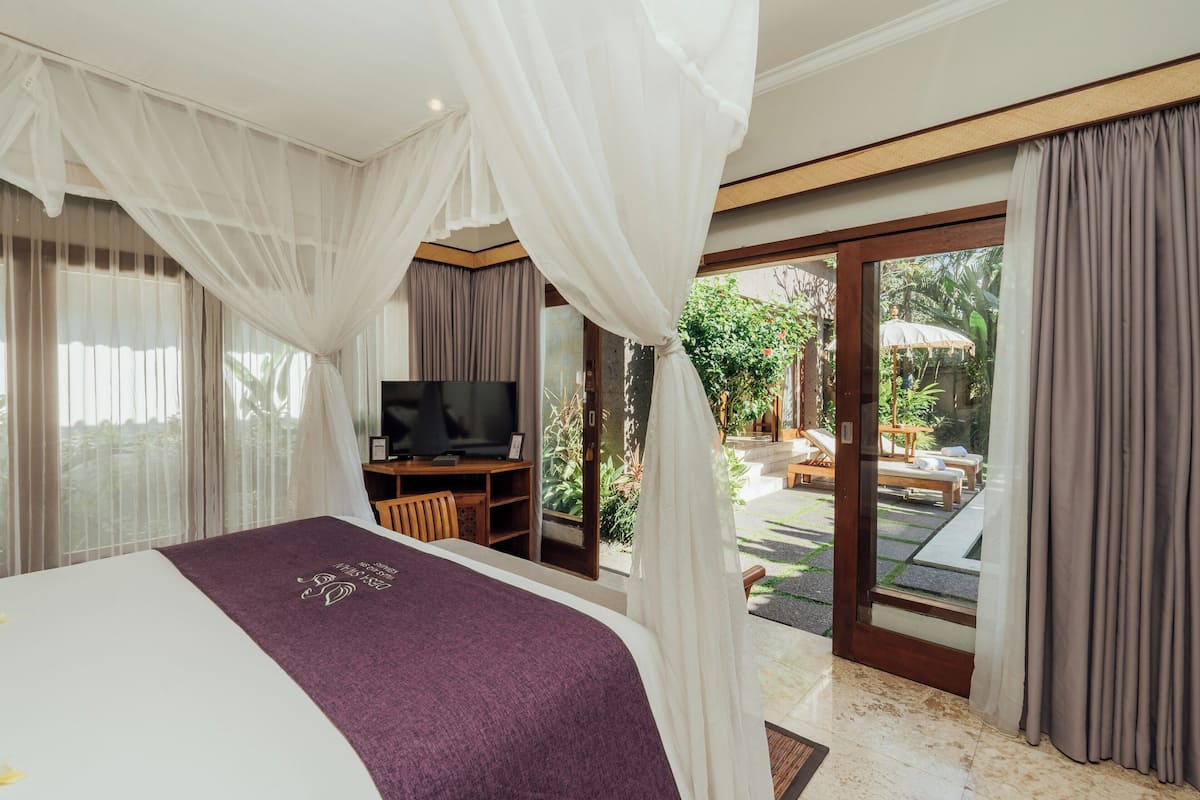 1 slaapkamer, luxe beddengoed, een kluis op de kamer, een bureau