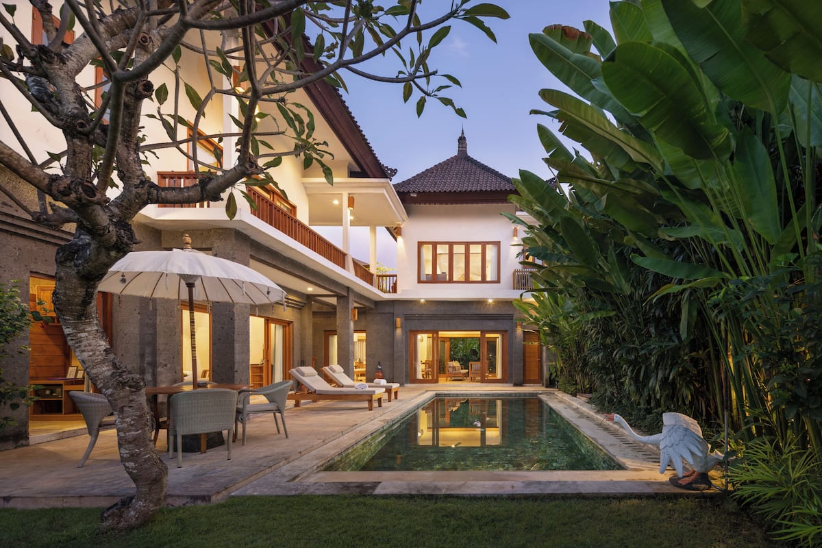 Luxe villa, 4 slaapkamers, privézwembad, uitzicht op tuin | Terras