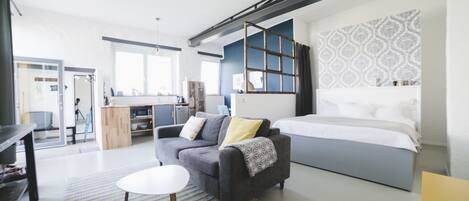 Appartamento Design, non fumatori, lato giardino (Frida) | Area soggiorno | TV a schermo piatto