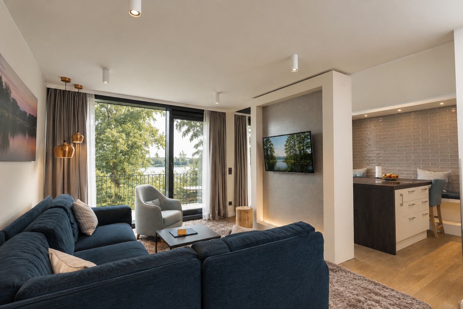 Compass Maisonette Suite with view to lake Mueritz | Premium bedding, blackout drapes, soundproofing, cribs/infant beds