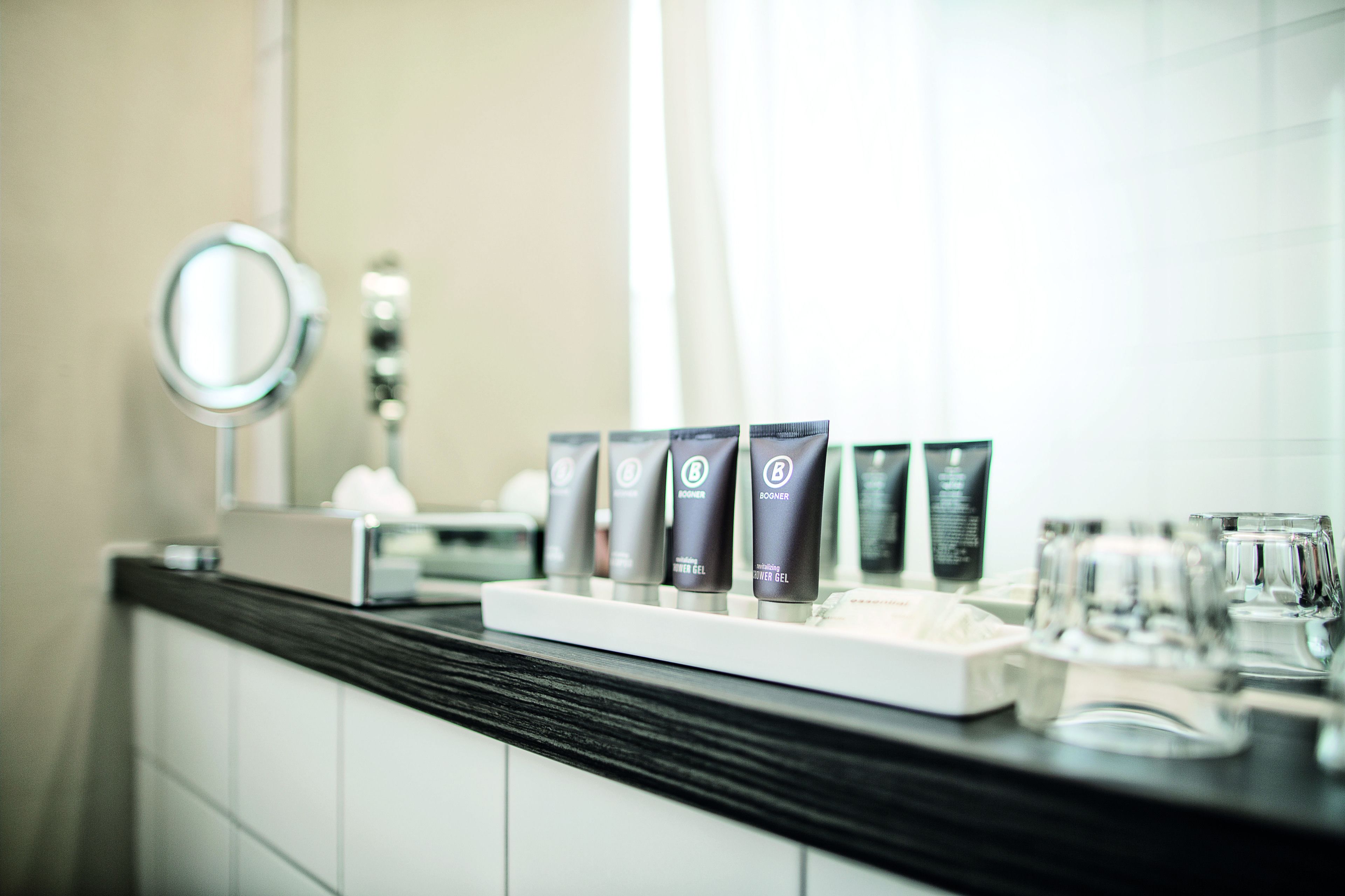 free toiletries, hair dryer, slippers, towels