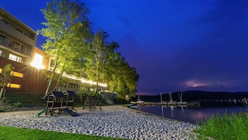 Private beach, beach volleyball