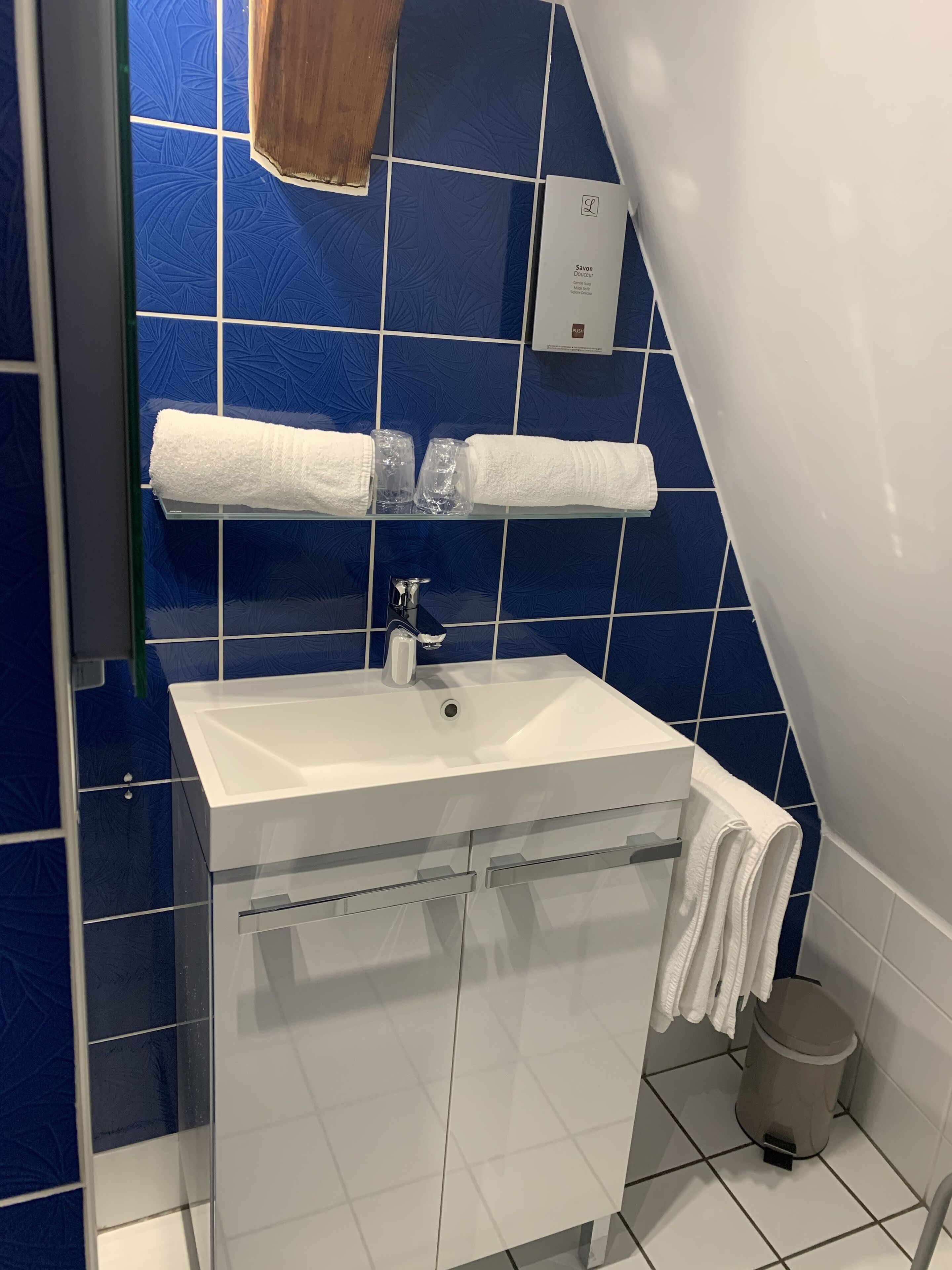 standard room | bathroom | shower, hair dryer, towels