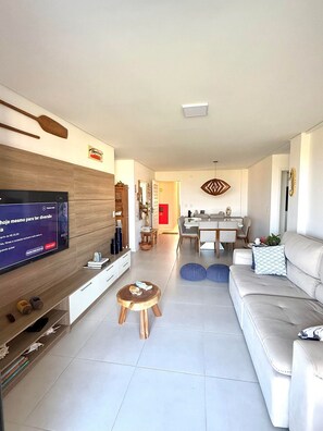 50-inch flat-screen TV with cable channels, TV - Mandara Kauai Apartamento Maison 148 m2 (Aquiraz)