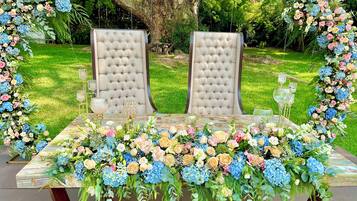 Outdoor wedding area