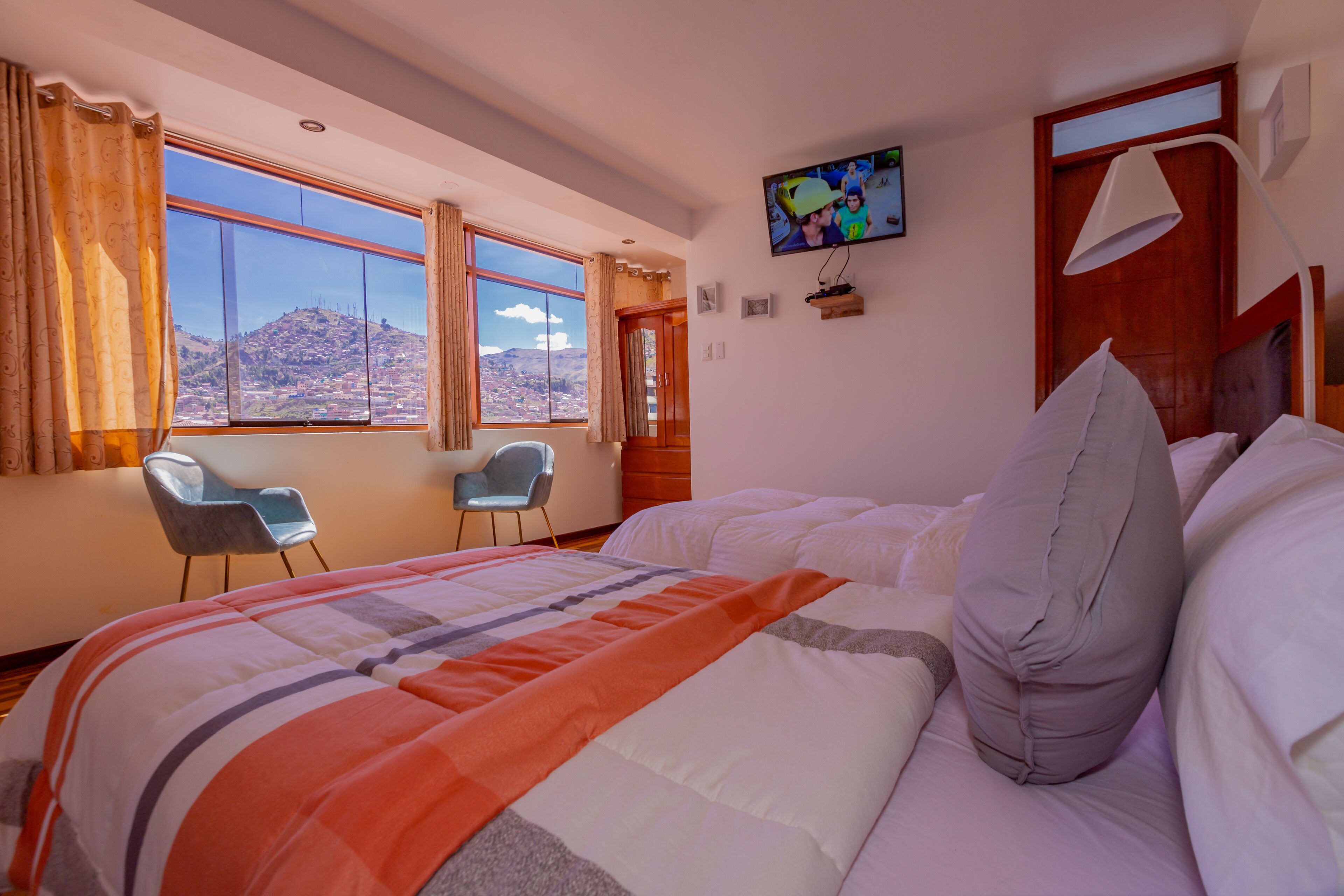 superior double room, 2 double beds, city view | down duvets, individually decorated, individually furnished, desk