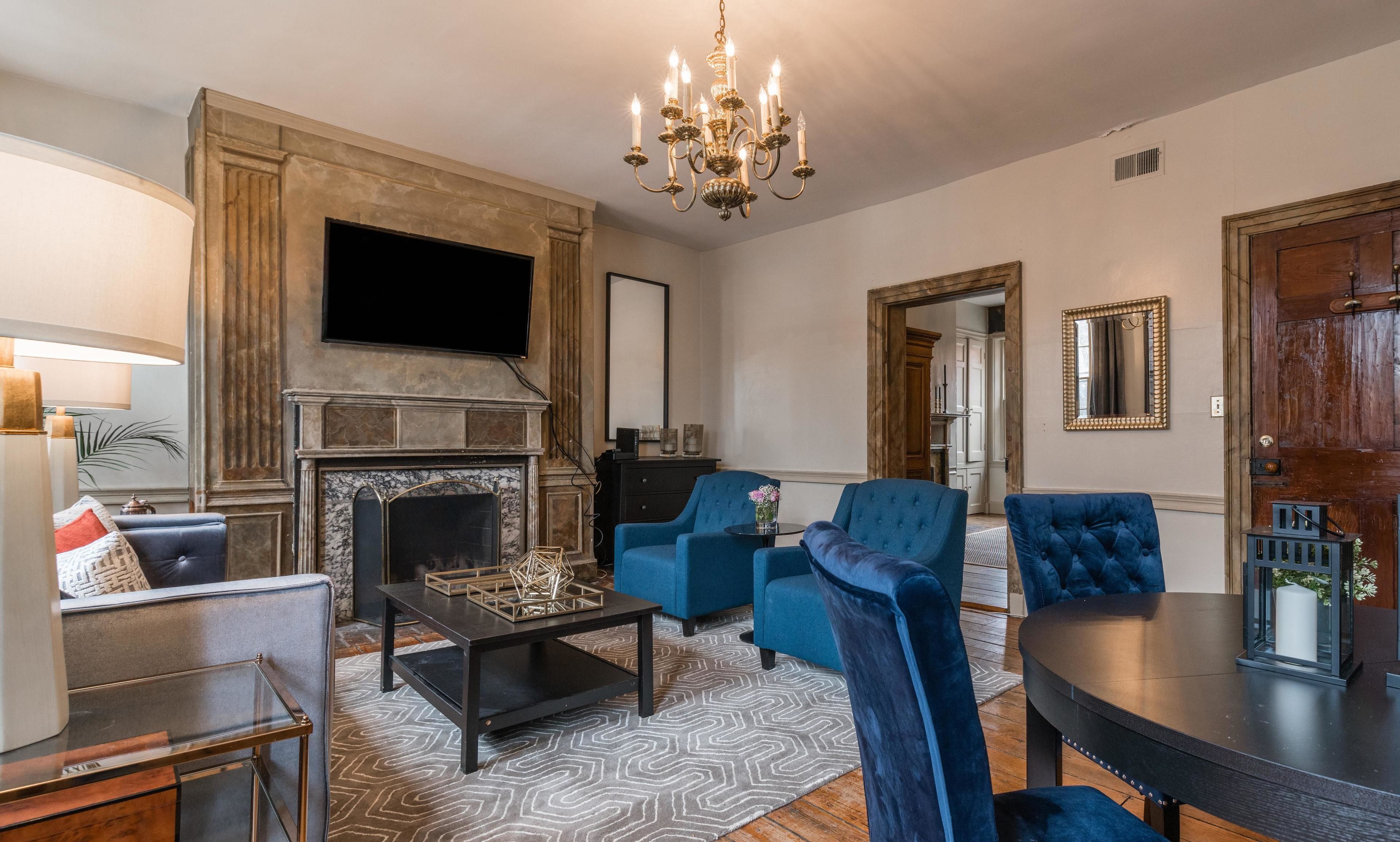 公寓, 2 間臥室 | 起居區 | 平面電視、壁爐