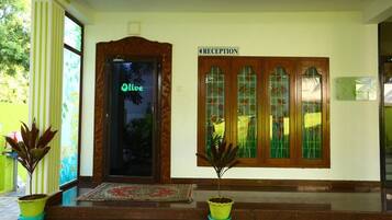 Welcome to Olive, where guests can check in and begin their stay.