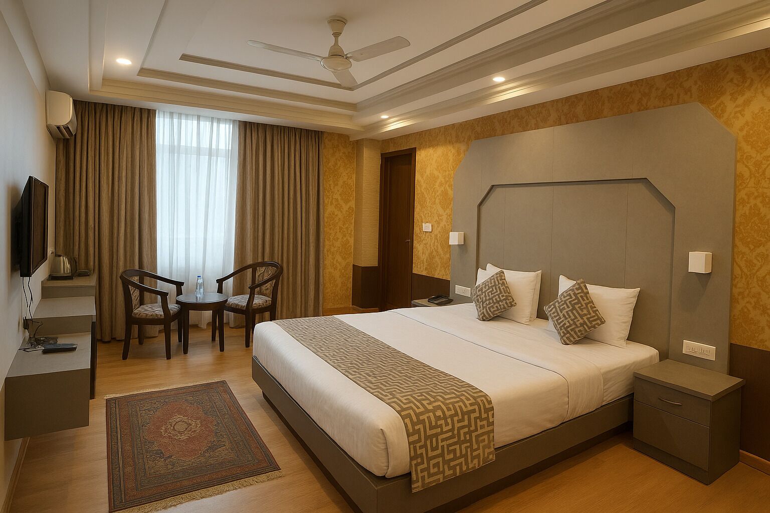 Deluxe Room with AC | 高档床上用品、羽绒被、客房内保险箱、特色家居