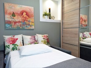 Deluxe Apartment, Kitchen, City View | Room amenity