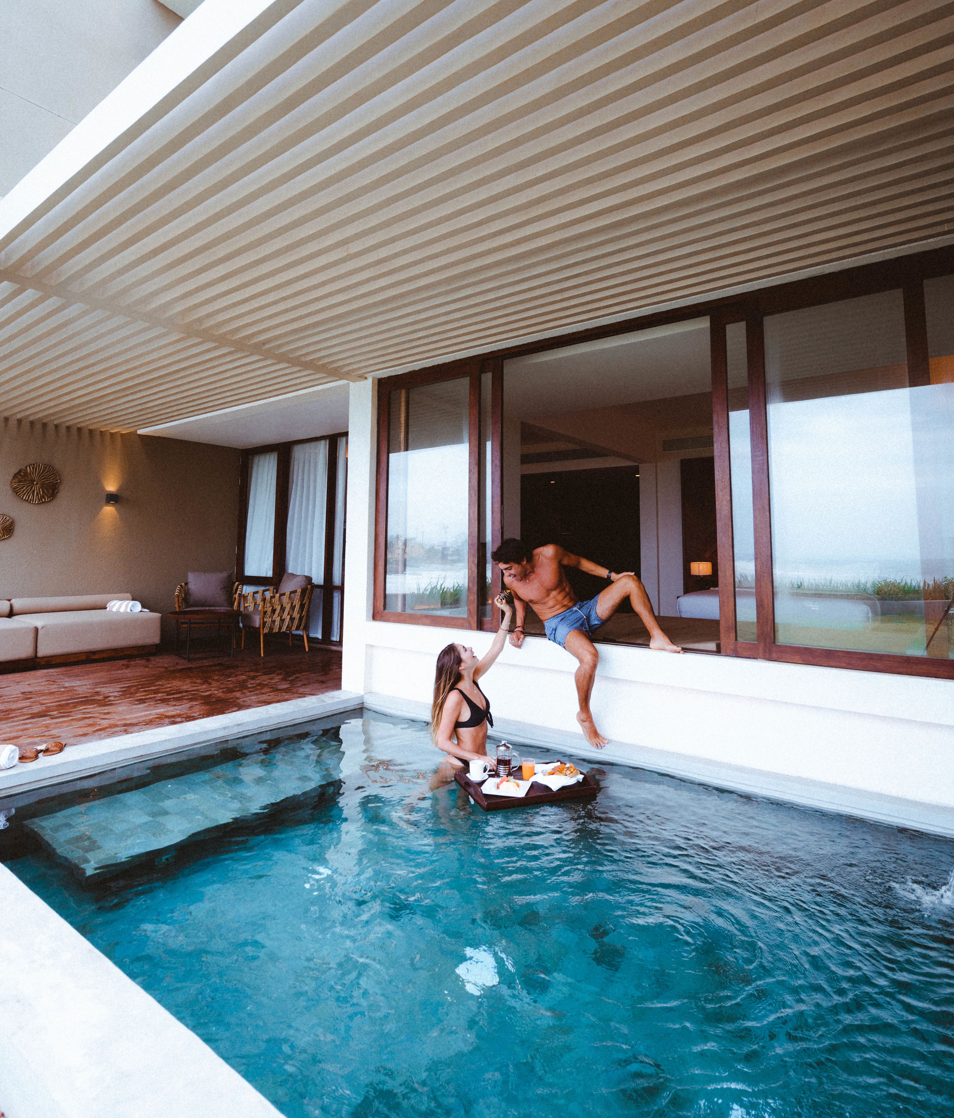 Suite Luxe, 1 très grand lit, piscine privée, vue océan | Vue de la chambre