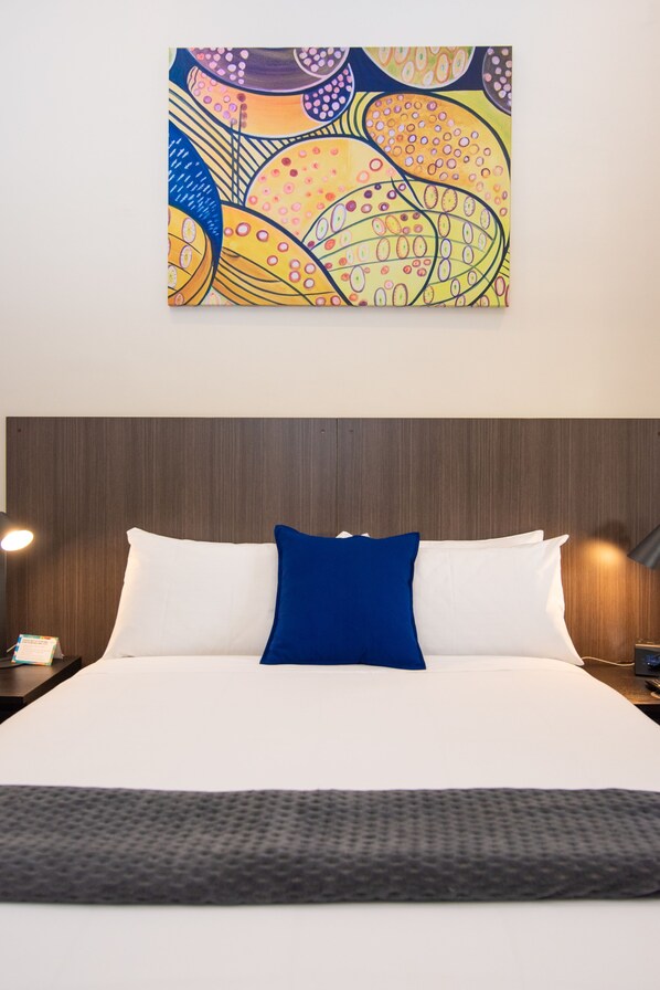 Premium bedding, blackout curtains, free WiFi, bed sheets