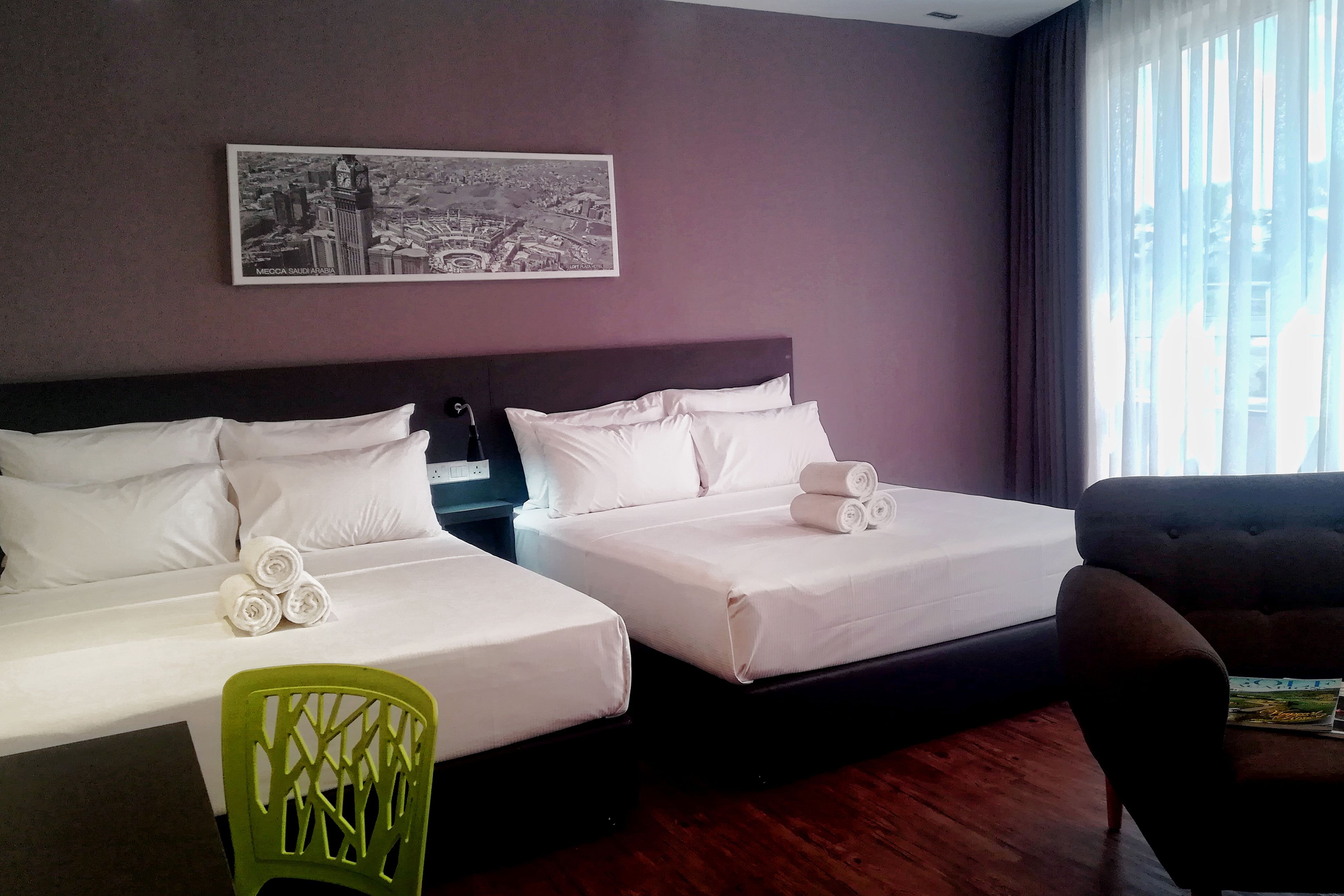 family room | premium bedding, desk, iron/ironing board, free wifi