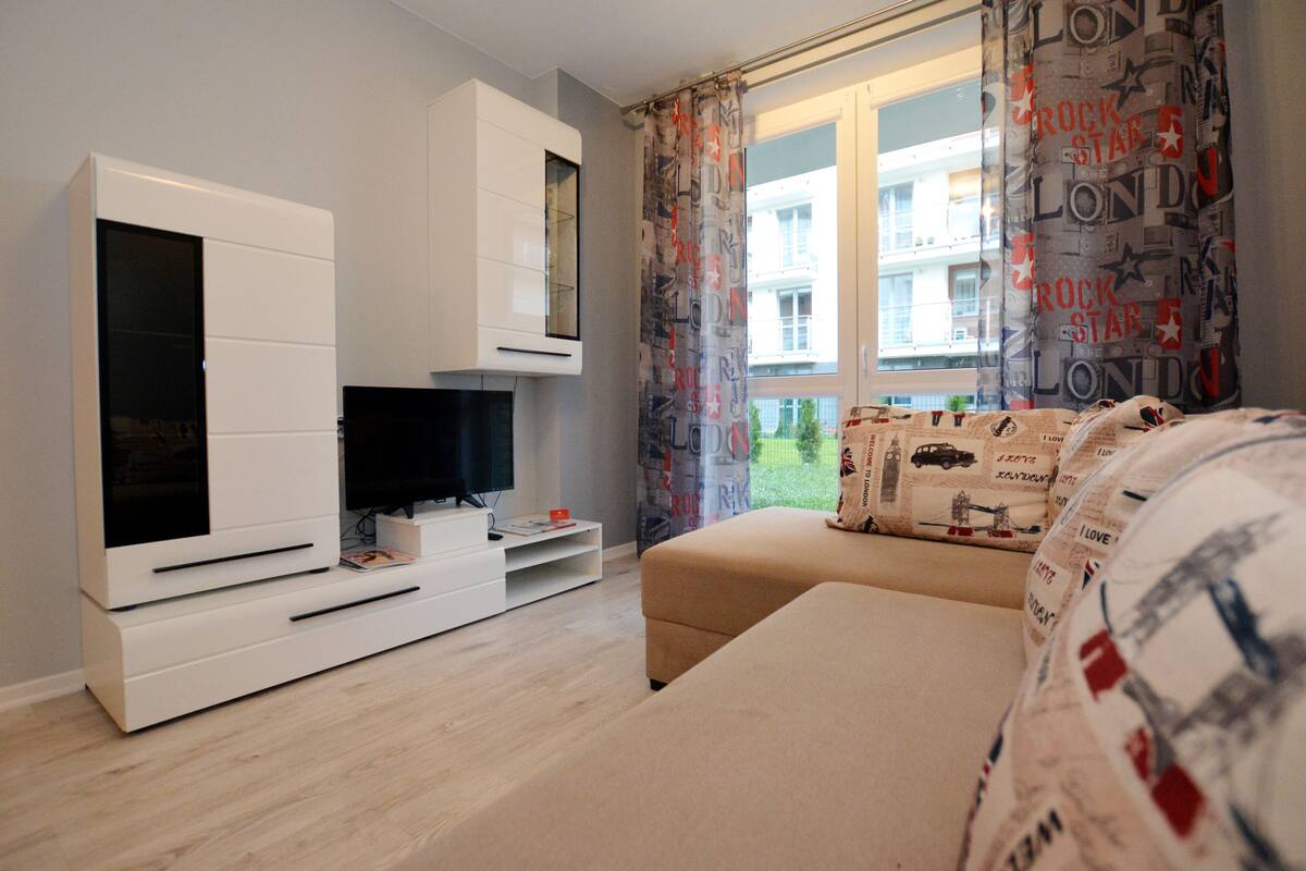 Apartemen (Przy porcie rybackim, Baltycka 16C/6) | Ruang keluarga