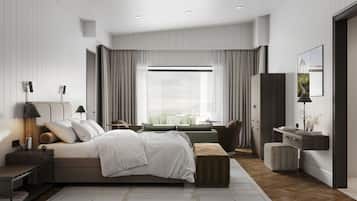 Literie hypoallergénique, mini-bar avec articles gratuits