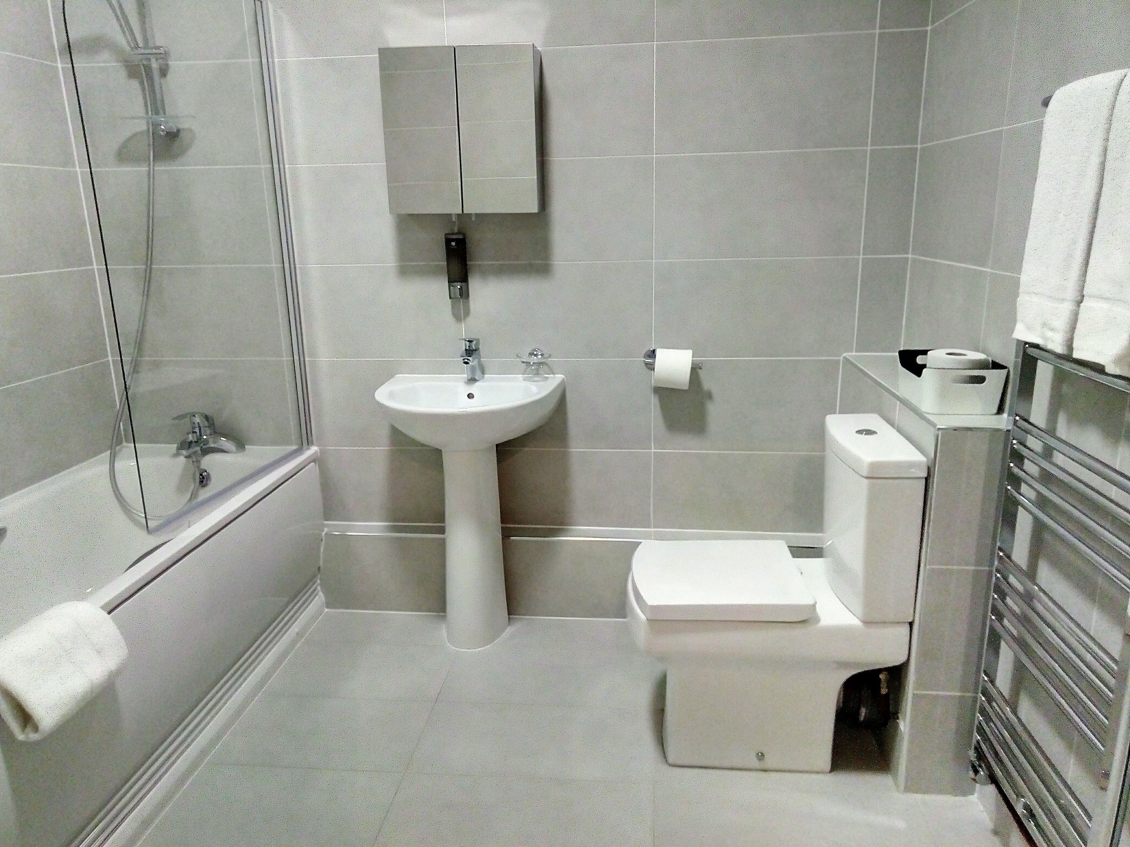 superior apartment, 1 bedroom, refrigerator & microwave | bathroom | shower, free toiletries, hair dryer, towels