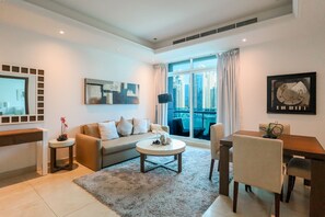 Classic Apartment | Living area | Flat-screen TV - HiGuests - Orra Marina (Dubai)