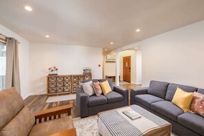 TV, fireplace, video games, Netflix