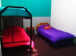 Desk, free WiFi, bed sheets