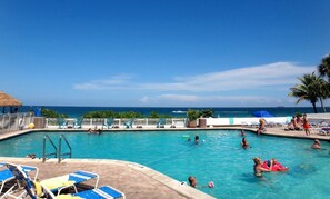 Outdoor pool, a heated pool - B.E.A.C.H Resort-Views-Fully modern renovated condo-On the BEACH-No resort fee (Fort Lauderdale)