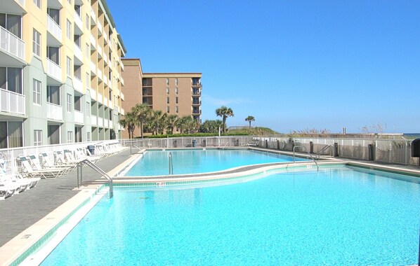 Outdoor pool, a heated pool