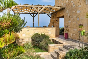 Property grounds - SELENE, stone villa in Gerani Platanias Crete. (Platanias)