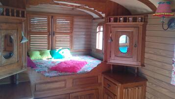 Individually decorated, individually furnished, desk, blackout drapes